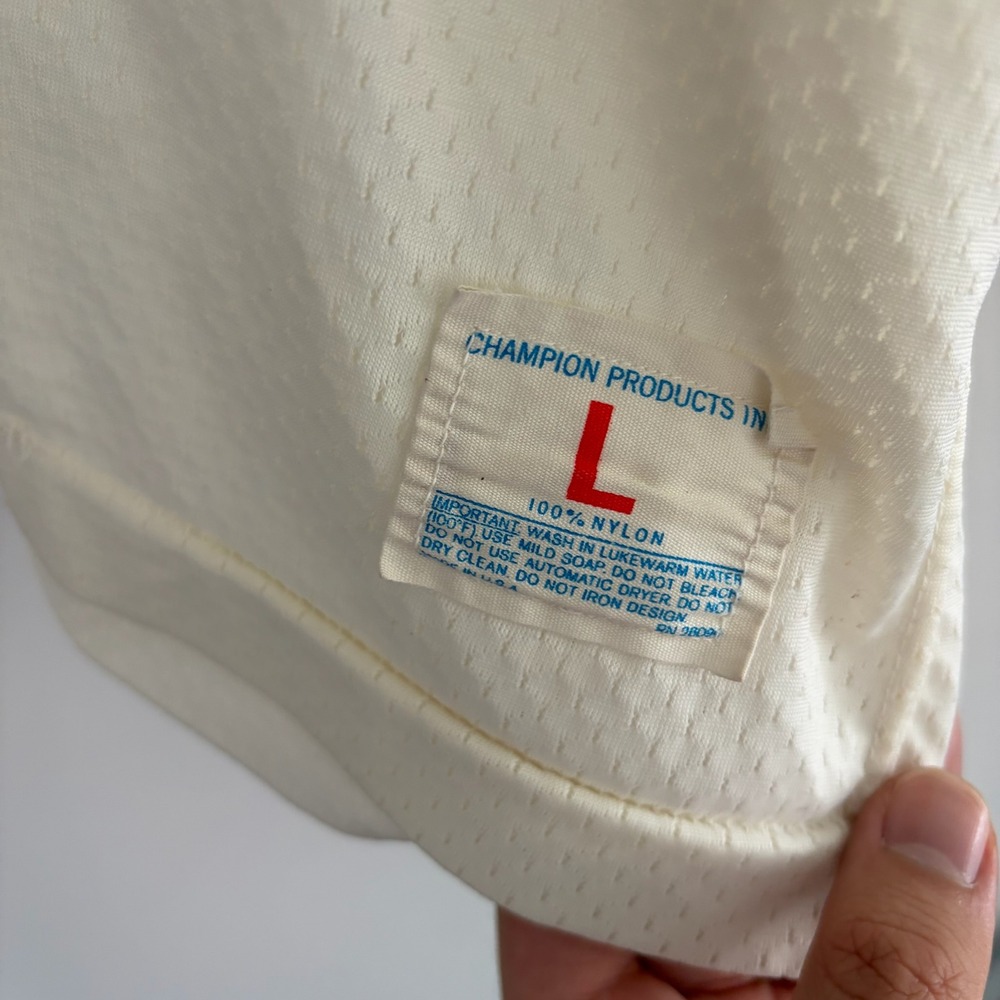 Vintage Champion Cavaliers 63 Mesh Jersey White Red Green Mens Size Large - Picture 2 of 5